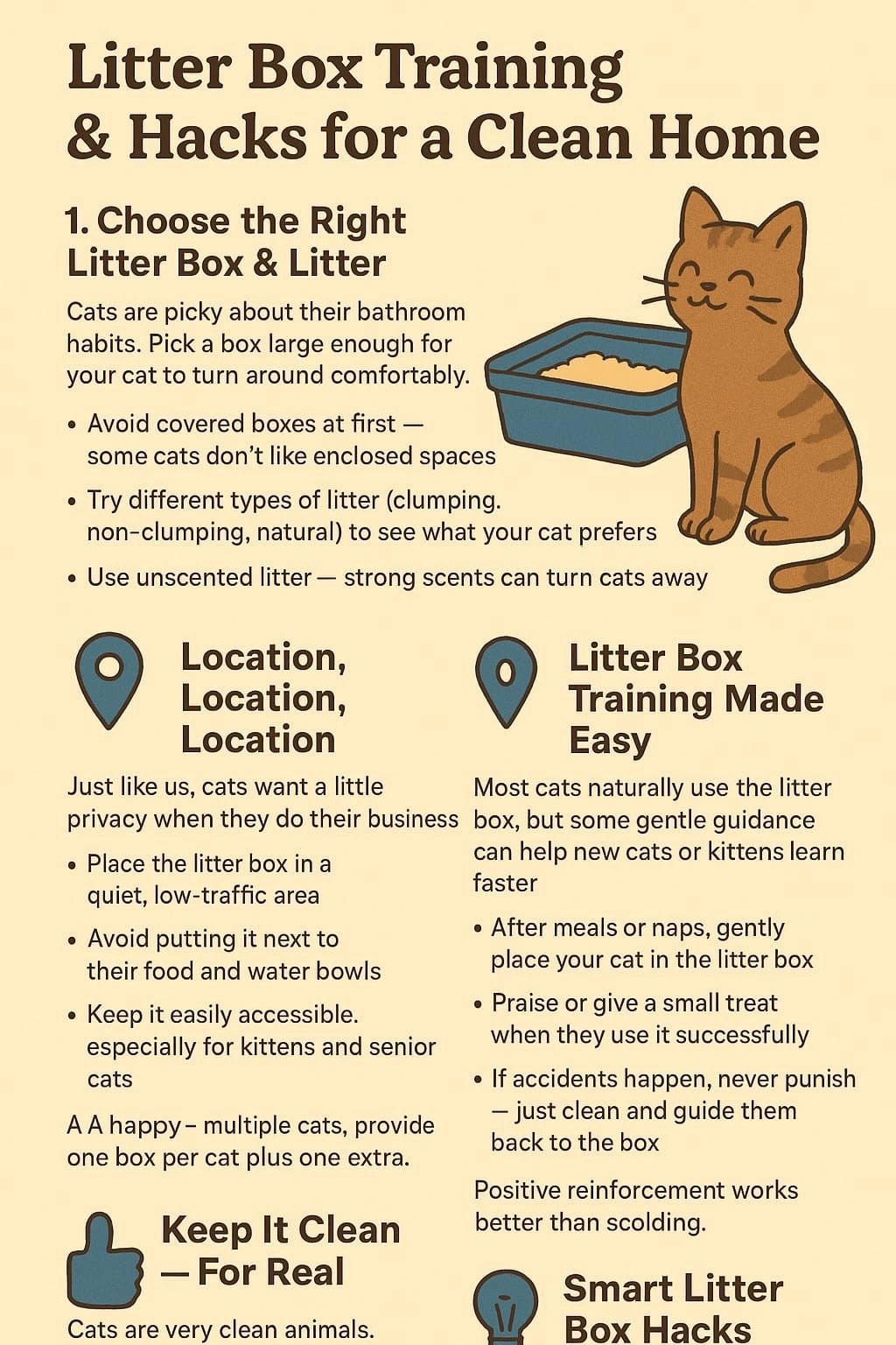 Litter Box Training & Hacks for a Clean Home