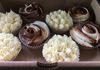 Chocolate Rose cupcakes and a lemon curd cupcake