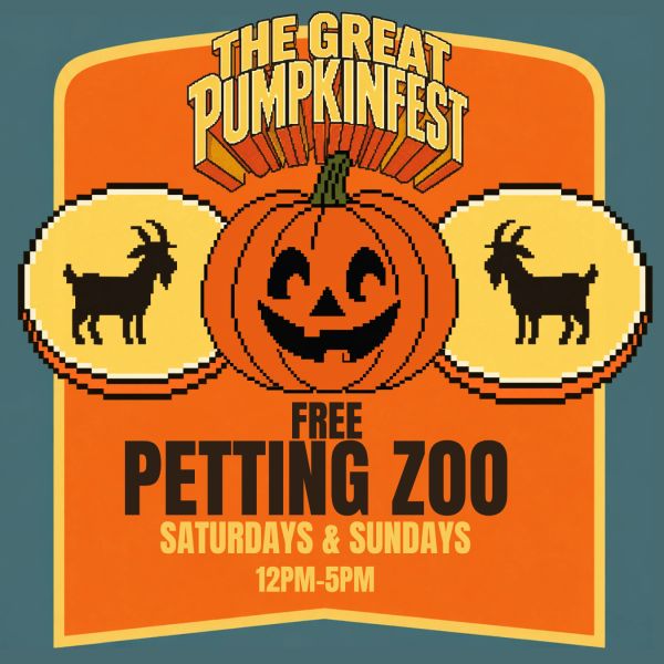 The Great Pumpkinfest free petting zoo on weekends.