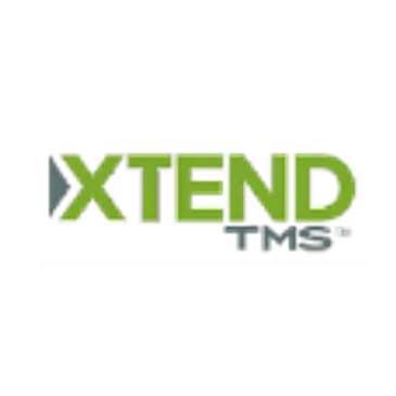 Green and gray logo with the text XTEND TMS in a rectangular outline.