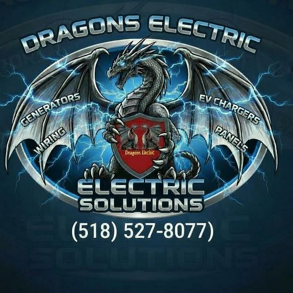 Dragon holding company logo with services offered listed in the wings