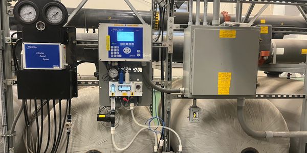 Swimming Pool Equipment Room with Becsys control panel and sand filters