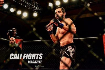 MMA fighter in the ring ready to fight.