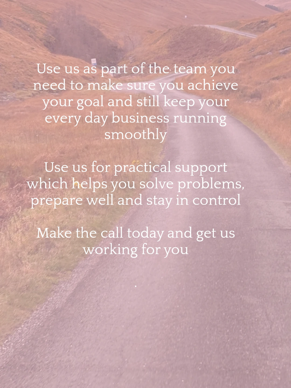 Motivational text urging teamwork and practical support to achieve business goals.