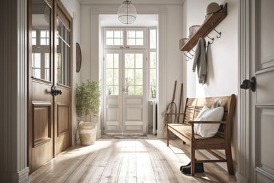 Naturalistic hall with wooden floor