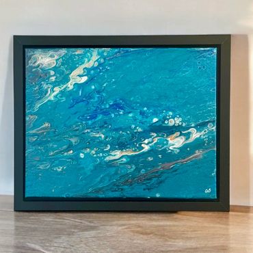 Aqua painting
11x14 fluid art
Ocean-inspired artwork
Framed Artwork
Float Frame