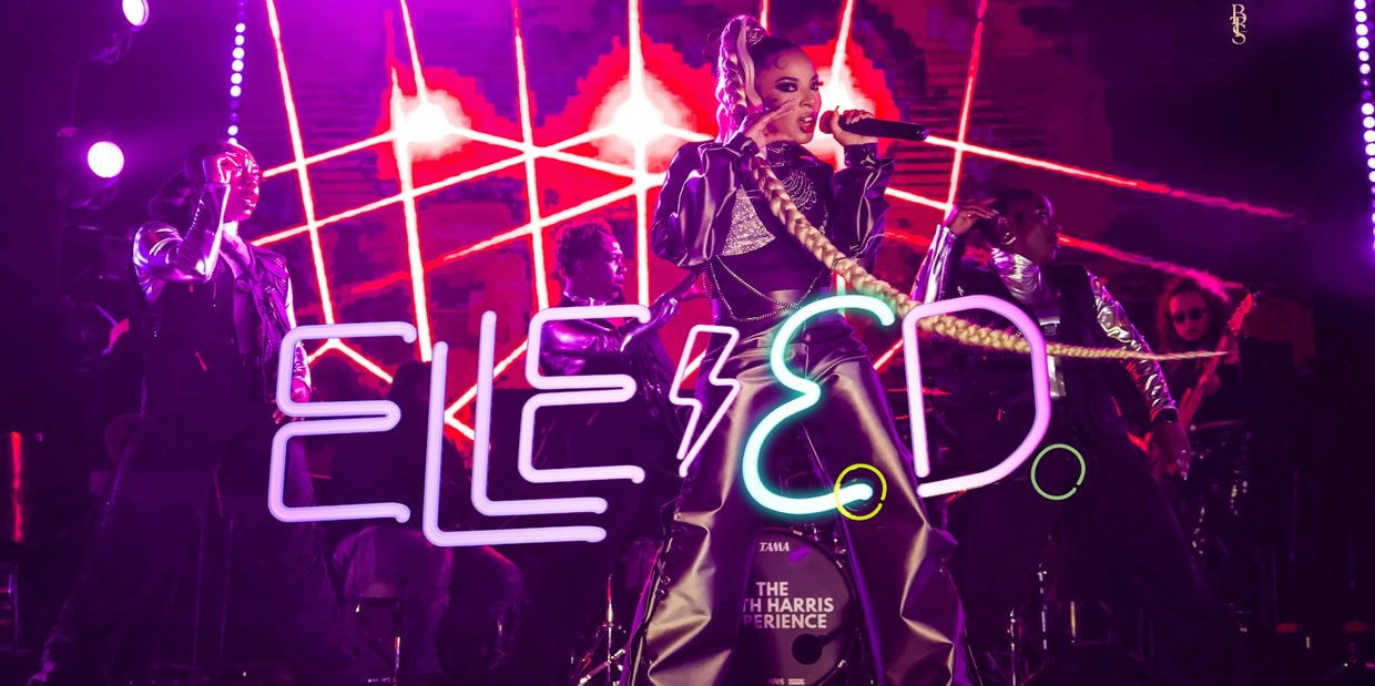 Elle E.D. performs at Pre Grammy party hosted by Teyana Taylor at The Globe Theatre LA