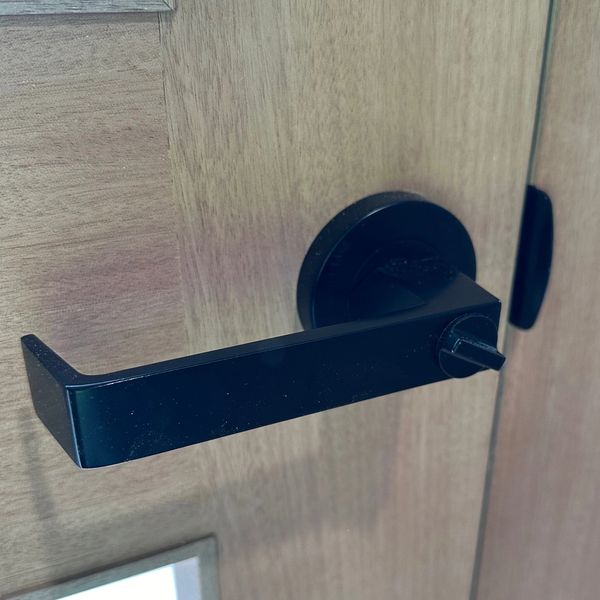 Black door handle.