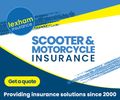 Scooter and motorcycle insurance advertisement by Lexham Insurance Brokers.
