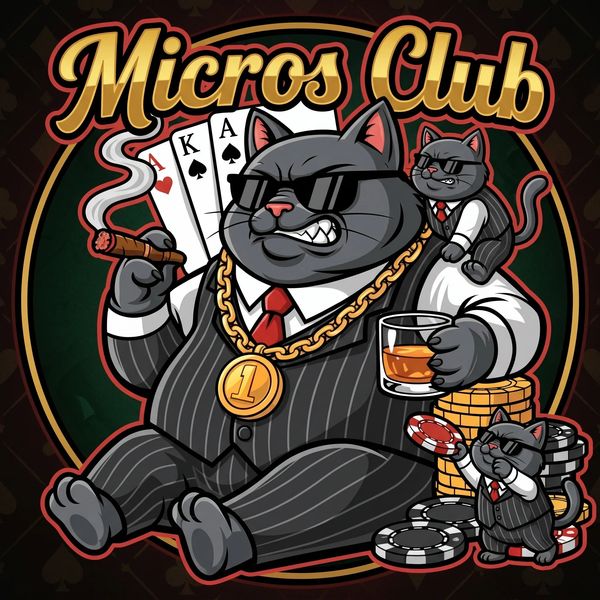 Cool cats in suits enjoying poker and drinks at Micros Club.