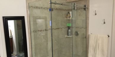 Bathroom remodeling with full glass, and 60'' shower pan. Complete bathroom remodels done right
