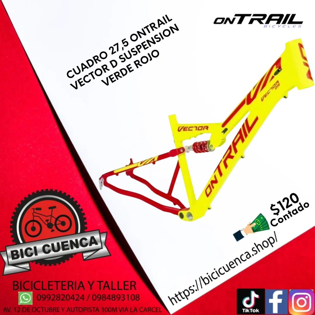 CUADRO 27,5 ONTRAIL VECTOR D SUSPENSION VERDE ROJO