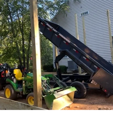 Grading, top soil delivery and post install