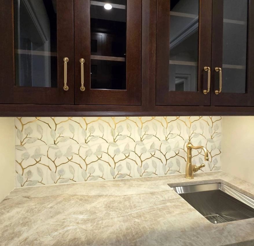 Kitchen backsplash installation example