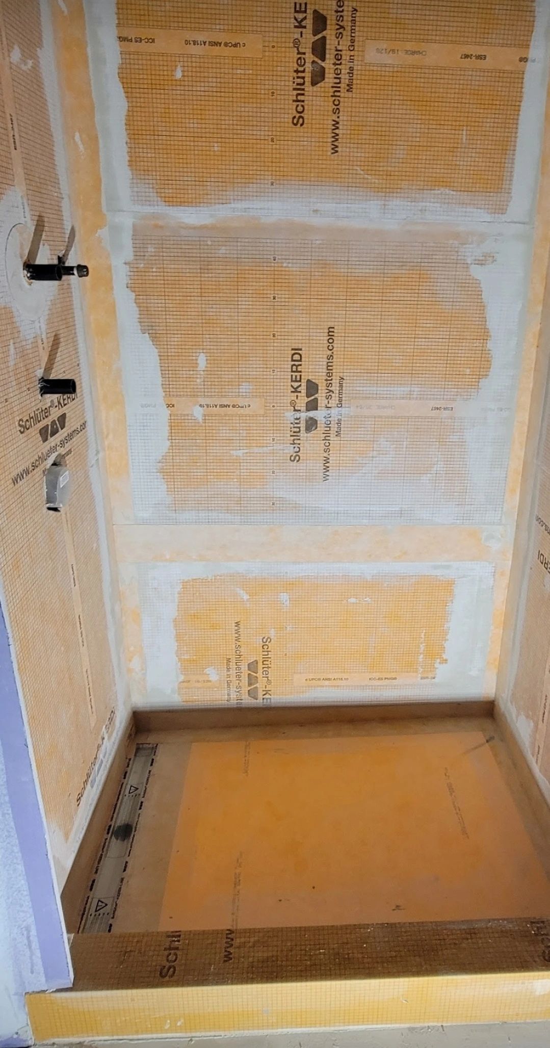 Schluter kerdi shower with linear drain kerdi line