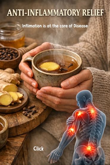 A warm anti-inflammatory drink with ginger and cloves for pain relief.