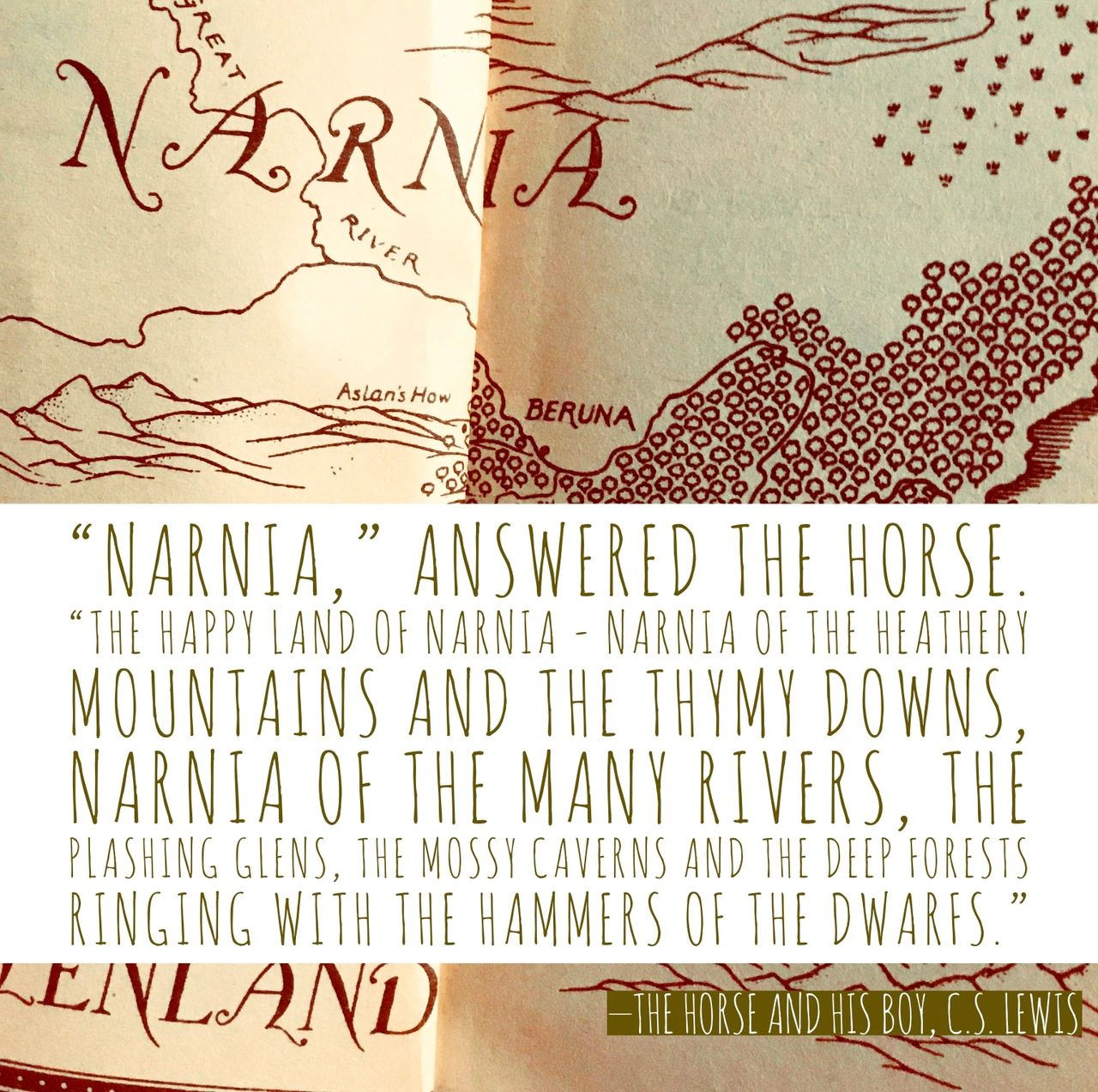 C. S. Lewis quote: For Narnia and for Aslan!