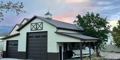 Pole Barn with lean to, cupola, and hay door.  Pole building Plain City, UT