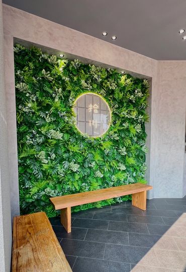 台中餐飲業ESG人造植物牆｜仿真植物牆設計與施工｜花草苑工作室