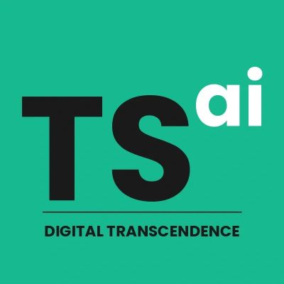 Logo with 'TS ai' and 'Digital Transcendence' text.