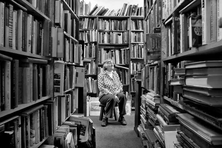 Our founder Sylvia Felix contemplates the collection.