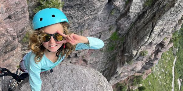 Julia Carlson at the Telluride Via Ferrata