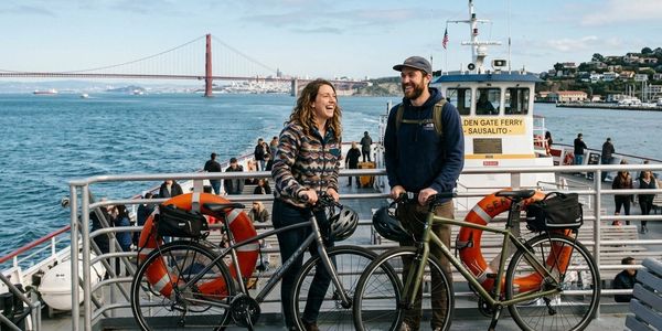 bike the Golden Gate Bridge to Sausalito and return by ferry