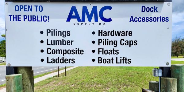 AMC Supply CO. Open to the Public. We Deliver! Pilings Lumber Composite Ladders Hardware Piling Caps