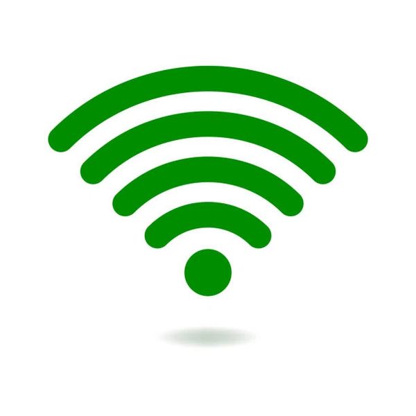 Green Wi-Fi signal icon.