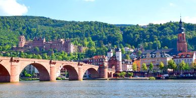 Heidelberg bridge and town
