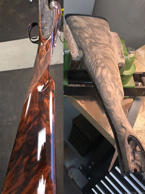 Purdy 20ga Self opener fein wood working before and after oil finish 