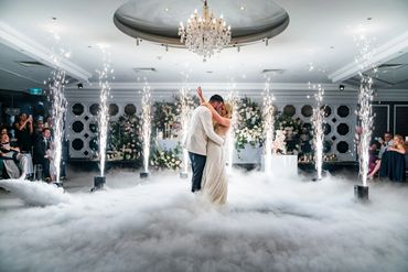 cold sparklers and dry ice 