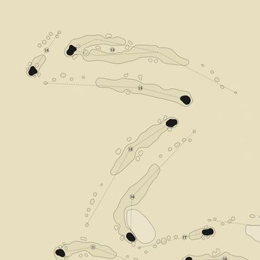 Map layout of Walnut Creek Golf Preserve showing hole details and course design.