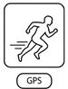 Running icon representing GPS Support