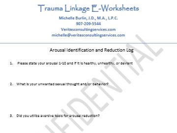 A worksheet for identifying and reducing arousal by Michelle Burlin.