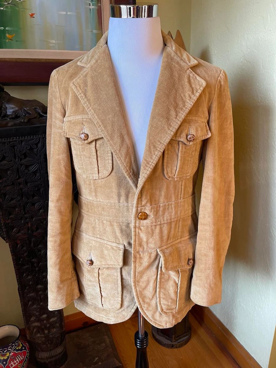 Vintage Blazers By Campus Belted Corduroy Jacket, Size 40L