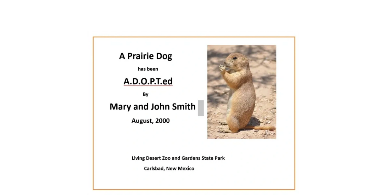 A.D.O.P.T.   Prairie dog
