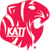 Red stylized tiger head logo with 'KATY' text.