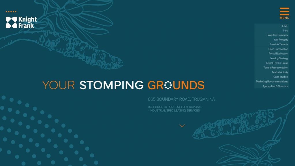 Presentation cover titled 'Your Stomping Grounds' for 865 Boundary Road, Truganina by Knight Frank.