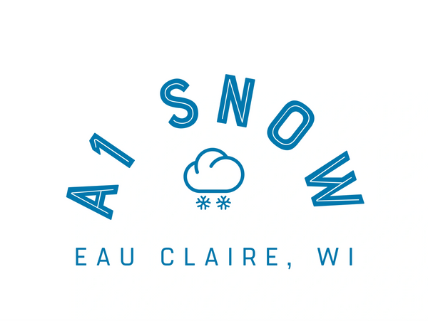 Logo with stylized 'A1 Snow' text and snow cloud for Eau Claire, WI.