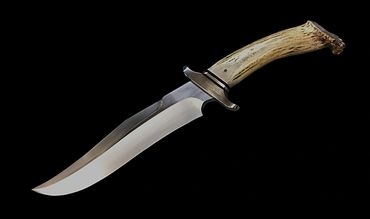 Bowie knife with stag handle by Robert Champion