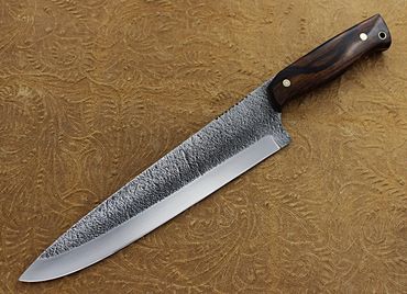 Kitchen knife with wood handle and mill finish by Robert Champion