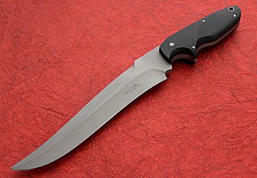 Ghetto Fighter knife with black micarta handle by Robert Champion