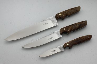 3 piece kitchen knife set with maple handles by Robert Champion