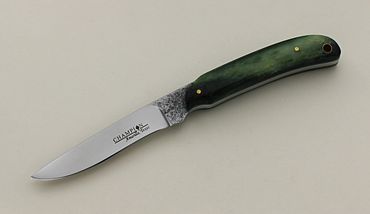 Llano knife with green bone handle by Robert Champion