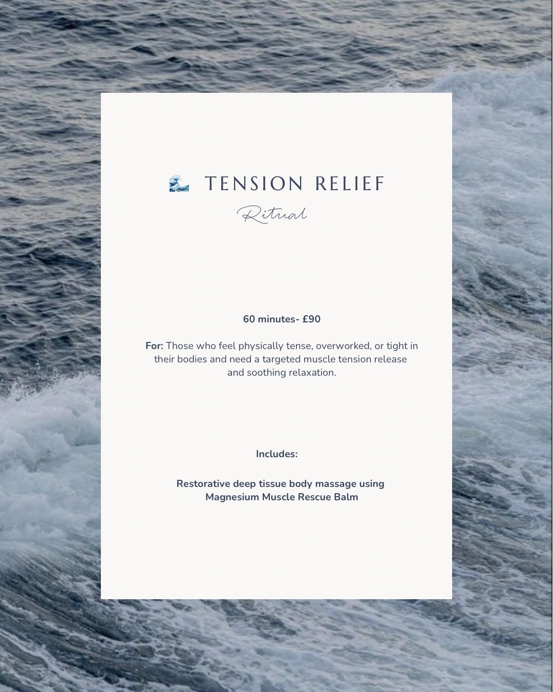 Tension relief ritual massage for deep muscle relaxation.