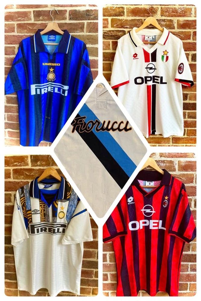 Classic Inter and Milan shirts from the era