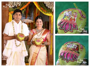 kobbari bondam and karpuram garlands design by Eluru Pelli poola jada 