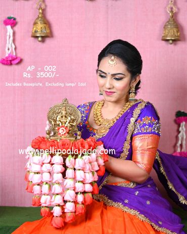 Pellipoolajada_AarthiPlateDecor_Vizag: Aarthi plate decor with rose strands and rose bunches
