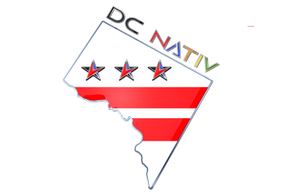 Logo featuring Washington DC map with colorful text.